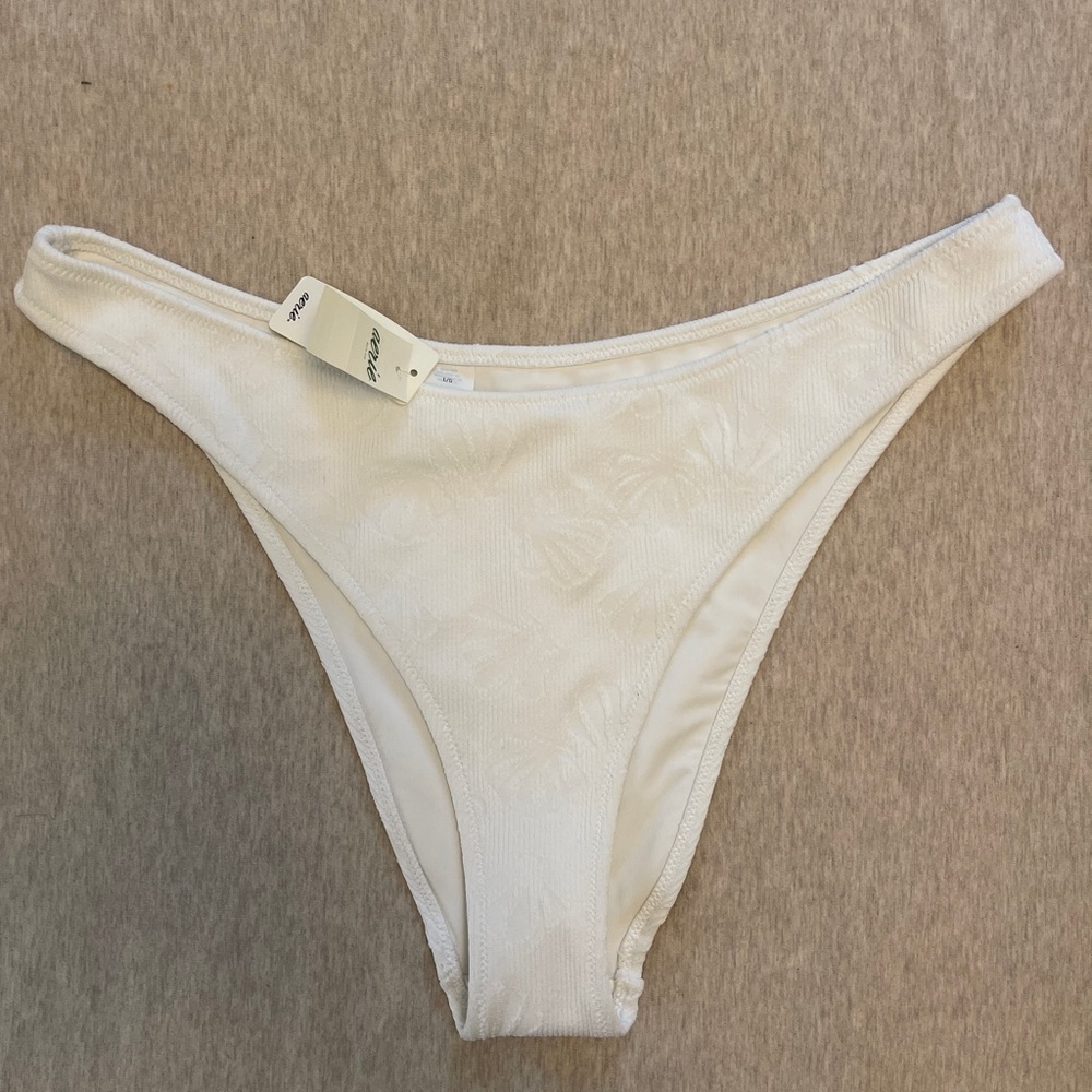NWT AERIE Cheekiest White Shell Swim Bottoms